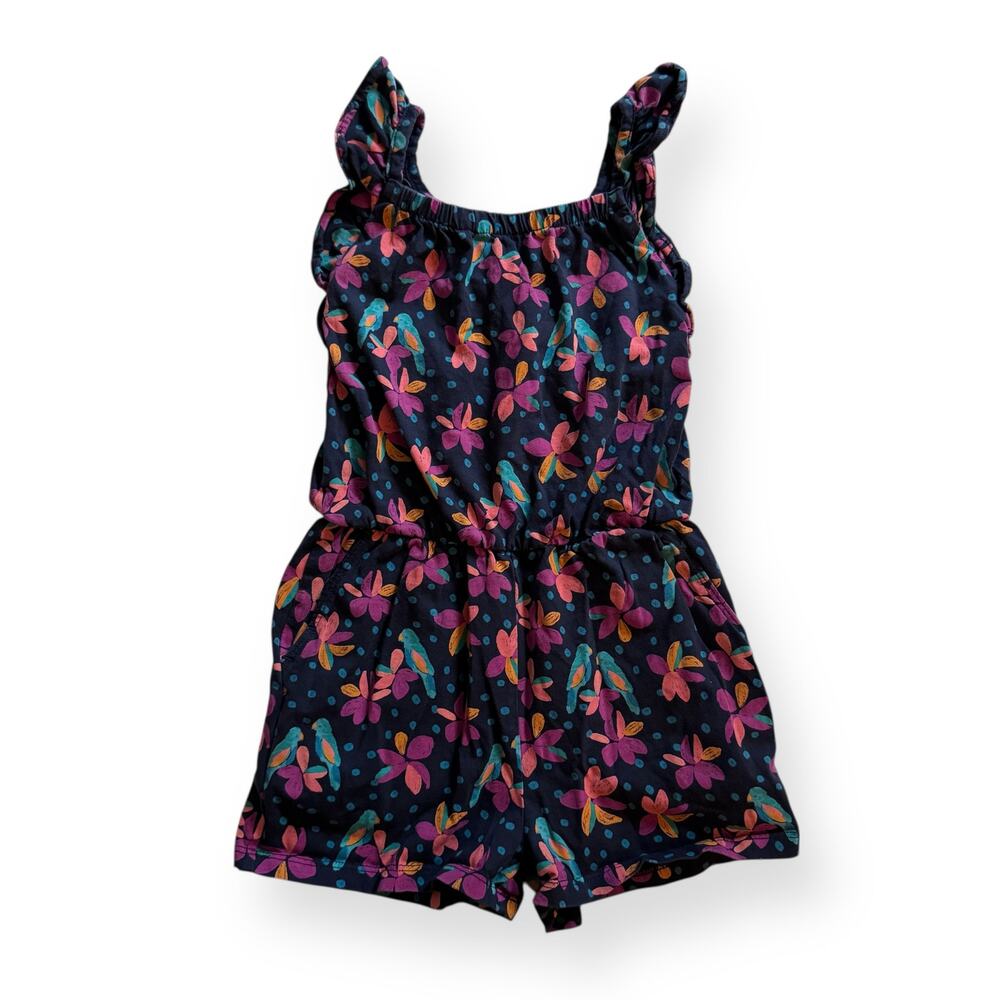 Tea Collection navy floral birds romper